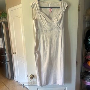 Pinup Couture Elegant Cream Midi Dress